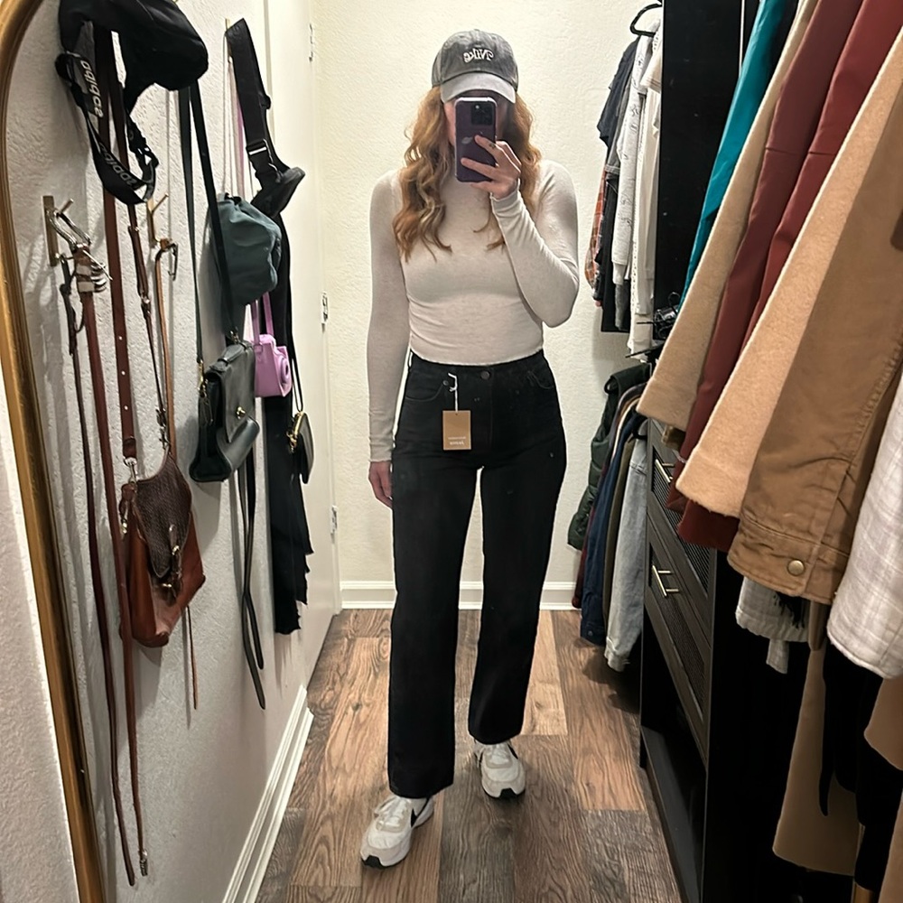 NWT - Size 27, Black - Reformation Abby High Rise Jeans